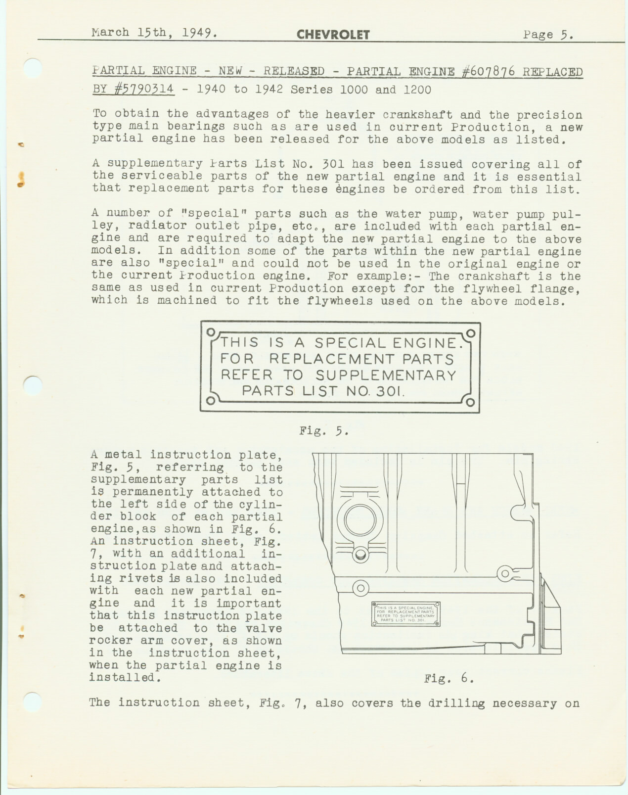 GM Product Service Bulletin March 31, 1949